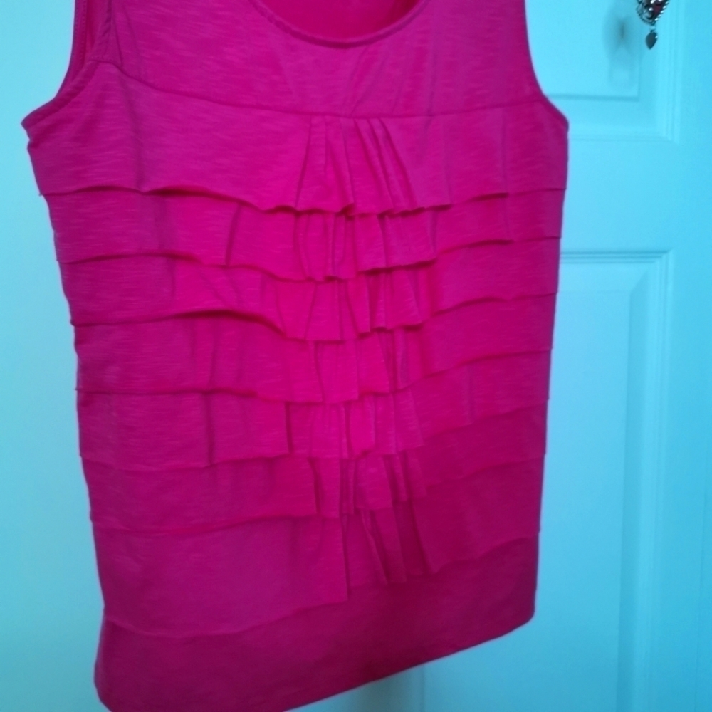 Pink ruffle top